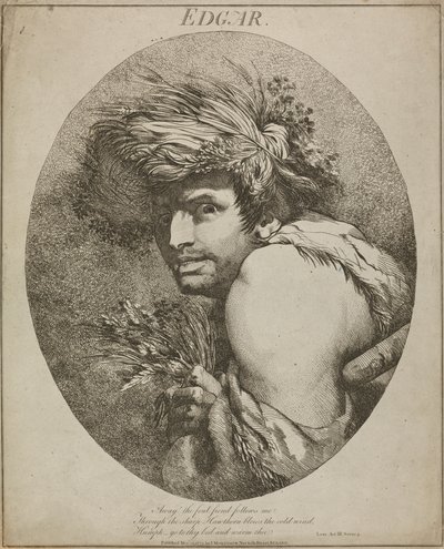 Edgar, "Kung Lear", akt III, scen III av John Hamilton Mortimer