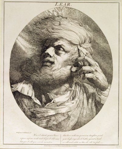 Lear, från King Lear, akt III, scen 3, 1776 av John Hamilton Mortimer