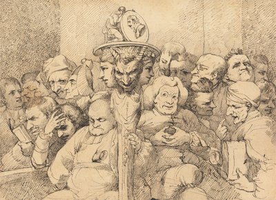 Litterära karaktärer samlade runt Shakespeares medaljong av John Hamilton Mortimer