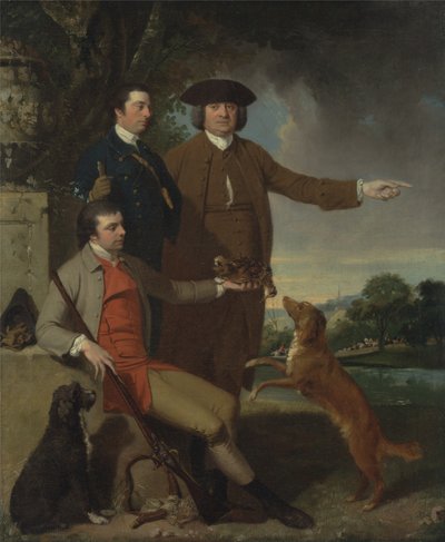 Självporträtt med far och bror, ca 1760-62 (olja på duk) av John Hamilton Mortimer