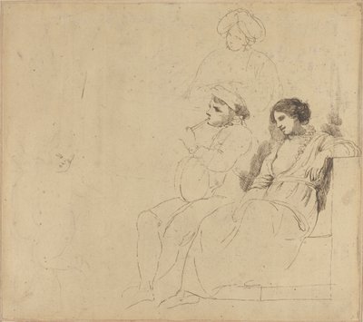 Studie för "The Rustic Dancers" av John Hamilton Mortimer