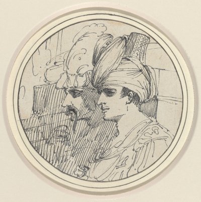 Två orientaliska huvuden av John Hamilton Mortimer