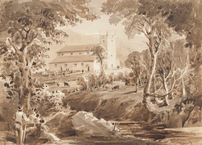 Ambleside Church, Cumbria (wc kwenye karatasi)swed av John Harden