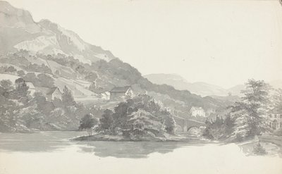 Bridge, Lake District, Cumbria (wc på papper) av John Harden