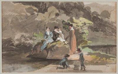 Grupp vid vattnet, 1810 (wc på papper) av John Harden