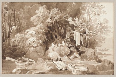 Picknick och båt (wc på papper) av John Harden