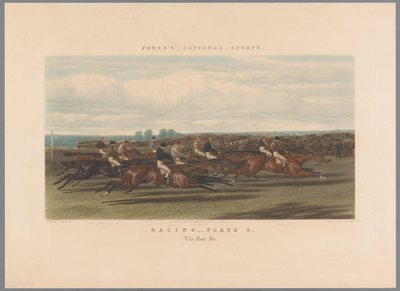 Paardenrace Racing - skylt 3. The Run In (titel på objekt) Fores nationale sporten (serietitel) Fore