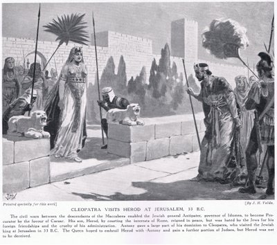 Kleopatra besöker Herodes i Jerusalem 33 f.Kr av John Harris Valda