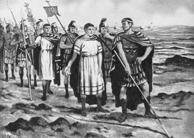 Konstantin drar upp gränserna för den nya huvudstaden (litografi) av John Harris Valda