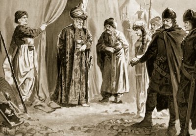 Ivan Shishman III överlämnar sin syster till Sultan Murad I, 1366 av John Harris Valda