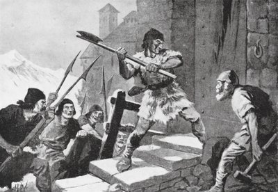 Folkets revolt i Appenzell och St Gall (litografi) av John Harris Valda