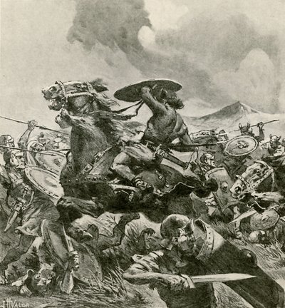 Romarna slåss med Hannibals armé av John Harris Valda
