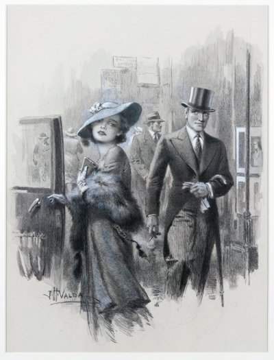 Ta en taxi (penna och krita på papper) av John Harris Valda