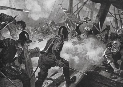 Slaget vid Lepanto (litografi) av John Harris Valda