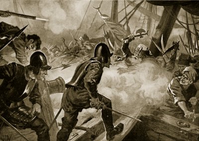 Slaget vid Lepanto, illustration från 