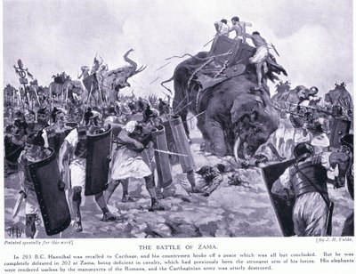 Slaget vid Zama 203 f.Kr av John Harris Valda