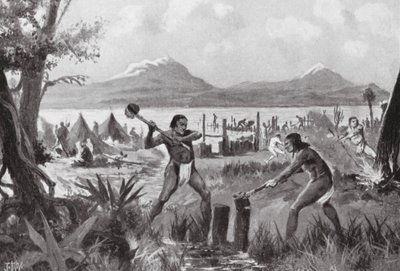 Stiftelsen för staden Mexiko (litografi) av John Harris Valda