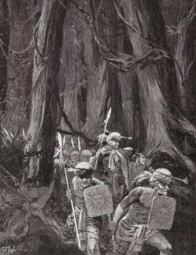 Mayas invandring (litografi) av John Harris Valda