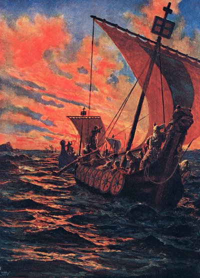 The Return of the Vikings, illustration från "Hutchinson