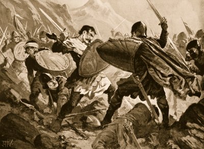 Tsar Michael Shishman från Bulgarien dödad i slaget vid Velbazhd, 1330 av John Harris Valda