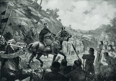 Vilhelm Erövrarna marscherar in i Wales av John Harris Valda