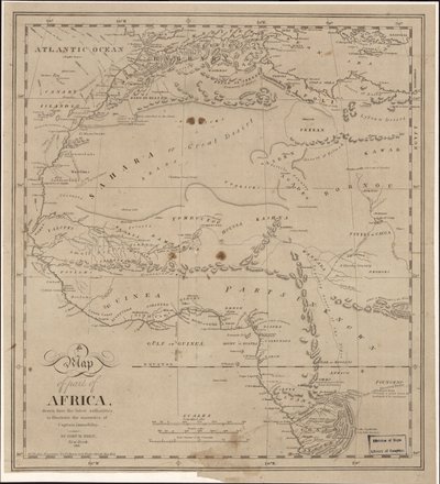 En karta över en del av Afrika - ritad av de senaste auktoriteterna för att illustrera berättelsen om kapten James Riley LOC 2009583840 av John Hartshorne