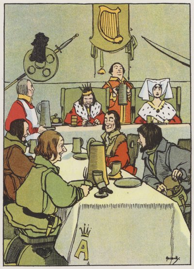 Avsluta kungens pudding (färg litho) av John Hassall