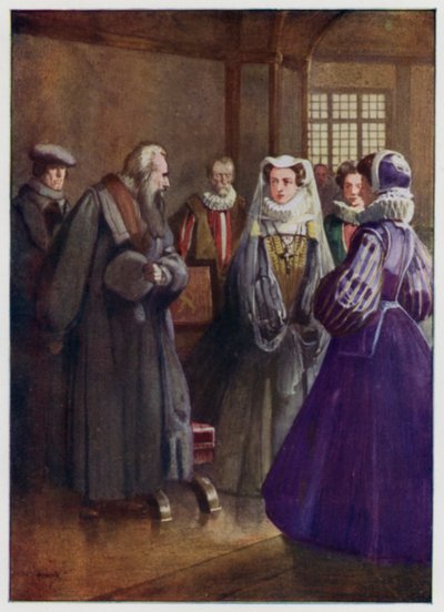 Den presbyterianske reformatorn John Knox möter Mary, Queen of Scots av John Hassall
