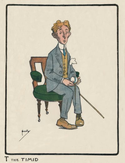 T den timida / J. Hassall / Teckning, 1903 av John Hassall
