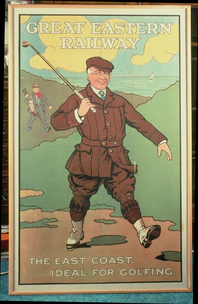 Ostkusten: Perfekt för golf. Affisch för Great Eastern Railway av John Hassall