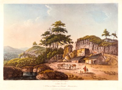 Limeugnar. En utsikt över Clifton nära Bristol, Gloucestershire, 1798. av John Hassell
