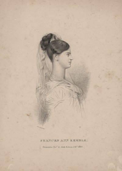 Frances Ann Kemble, litografi av Childs und Inman av John Hayter