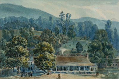 Matsal och scenkontor i White Sulphur Springs, 1832. av John Hazelhurst Boneval Latrobe