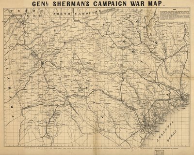 General Shermans krigskarta för kampanjen. LOC 99447285 av John Henry Bufford