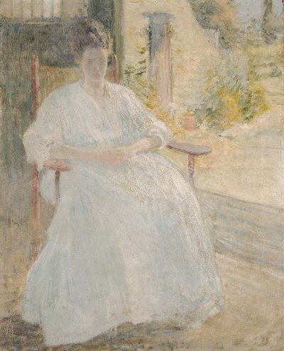 Figur i solljus (konstnärens hustru) av John Henry Twachtman