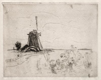 Kvarn och ogräs, Holland av John Henry Twachtman