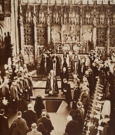 Kung Edward VIII stänker jorden på sin fars kista, 1936 av John Hill