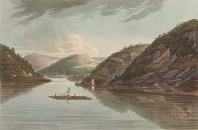 Utsikt nära Fort Montgomery nr 22 ändrades senare till nr 18 i Hudson River Portfolio..., 1822. av John Hill
