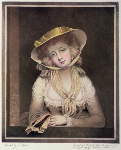 Porträtt av Sophia Western, graverad av J.R. Smith, 18:e av John Hoppner