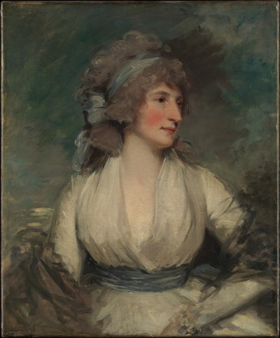 Porträtt av en kvinna; (baksida, nu täckt av fodringsduk) Studie av ett barnhuvud av John Hoppner