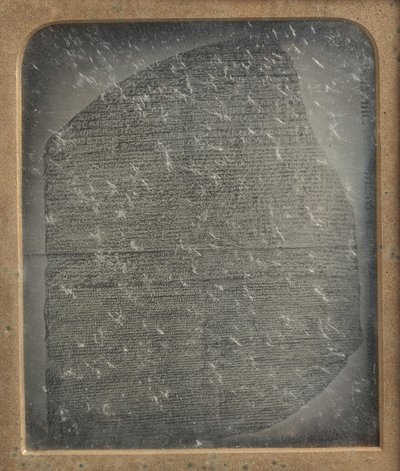 Kopia av Rosettastenen, 1846-52. av John Jabez Edwin Mayall
