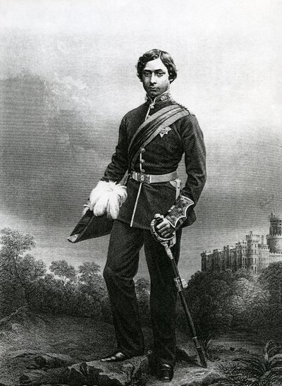 Albert Edward, Prince of Wales, graverad av D.J. Pund från ett fotografi, från 