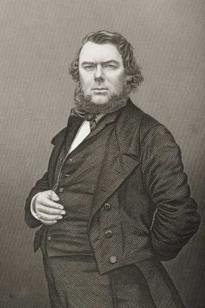 Hugh Stowell Brown (1823-86) graverad av D.J. Pund från ett fotografi, från 