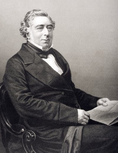 Robert Stephenson (1803-59) graverad av D.J. Pund från ett fotografi, från 