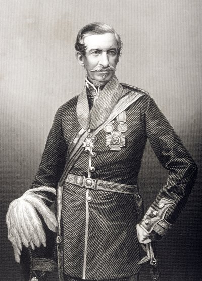 Sir Archdale Wilson (1803-74) graverad av D.J. Pund från ett fotografi, från 