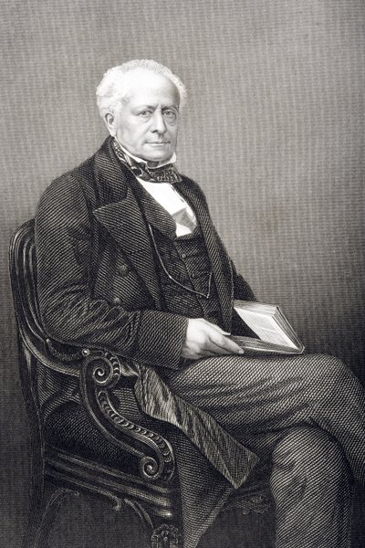 Sir Fitzroy Kelly (1796-1880) graverad av D.J. Pund från ett fotografi, från 