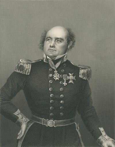 Sir John Franklin graverad av D.J. Pund från ett fotografi, från 