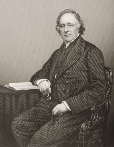 Thomas Binney (1798-1874) graverad av D.J. Pund från ett fotografi, från 