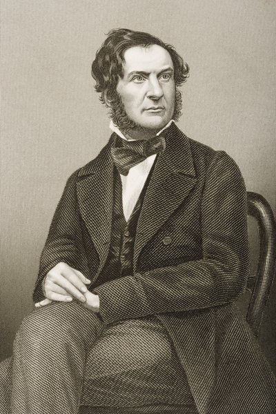 William Ewart Gladstone (1809-98) graverad av D.J. Pund från ett fotografi, från 