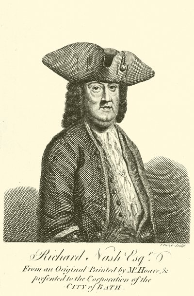 Richard Nash, känd som Beau Nash, walesisk dandy, spelare och ceremonimästare i Bath (gravyr) av John June